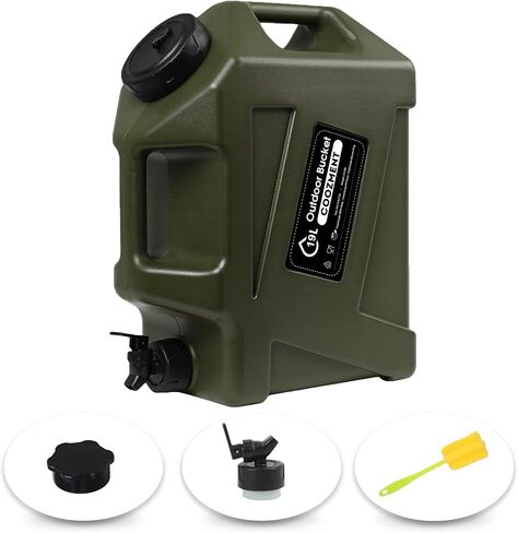 3.2 Gallon/5 Gallon Water Containers with Spigot, BPA Free Water Jug, Military Green Water Tank, Multifunction Water Storage Containers for Camping Outdoor Hiking,Emergency Stroage in Saudi Arabia