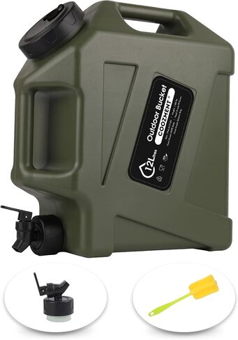 3.2 Gallon/5 Gallon Water Containers with Spigot, BPA Free Water Jug, Military Green Water Tank, Multifunction Water Storage Containers for Camping Outdoor Hiking,Emergency Stroage in Saudi Arabia