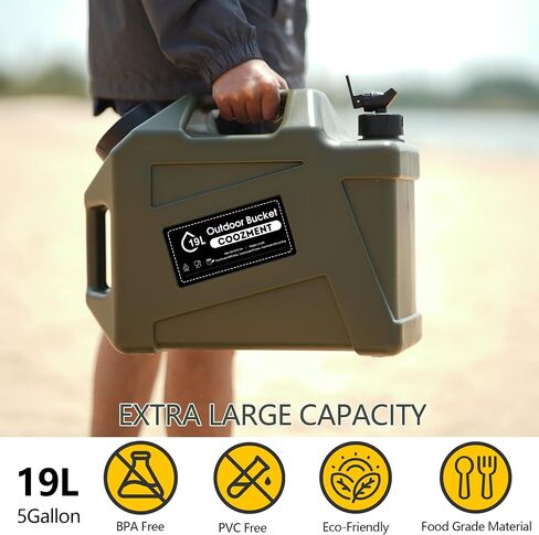 3.2 Gallon/5 Gallon Water Containers with Spigot, BPA Free Water Jug, Military Green Water Tank, Multifunction Water Storage Containers for Camping Outdoor Hiking,Emergency Stroage in Saudi Arabia