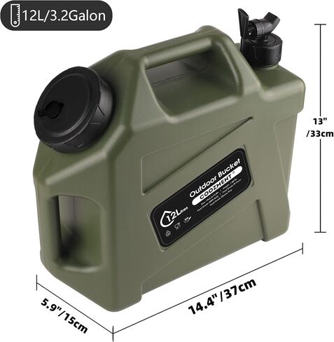 3.2 Gallon/5 Gallon Water Containers with Spigot, BPA Free Water Jug, Military Green Water Tank, Multifunction Water Storage Containers for Camping Outdoor Hiking,Emergency Stroage in Saudi Arabia
