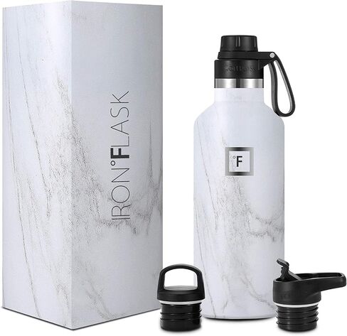 IRON °FLASK Camping & Hiking Hydration Canteens - 3 Lids (Narrow Straw Lid) Leak Proof Vacuum Insulated Stainless Steel - Hot & Cold Double Walled Sports Water Bottle - Aurora, 24 Oz in Saudi Arabia