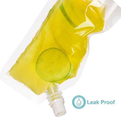 200 عبوة من أكياس المشروبات القابلة لإعادة الاستخدام مع 20 قطعة من القمع، وقوارير بلاستيكية سعة 8 أونصة، وأكياس بلاستيكية مانعة للتسرب للمشروبات للبالغين للسفر والحفلات الموسيقية in Kuwait