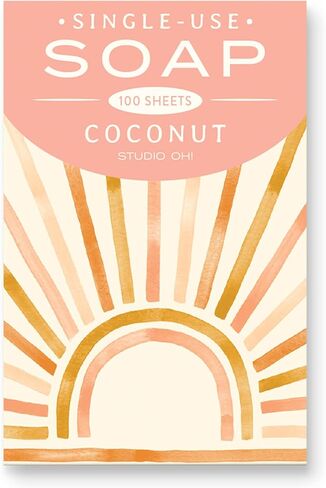 استوديو أوه! أوراق صابون مضادة للبكتيريا - قطرة الليمون - 100 ورقة صابون يدوية للسفر - بديل رائع لمطهر اليدين أثناء السفر - تصميم صندوق فني - الأوقات الجيدة in Kuwait