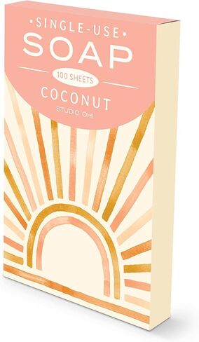 استوديو أوه! أوراق صابون مضادة للبكتيريا - قطرة الليمون - 100 ورقة صابون يدوية للسفر - بديل رائع لمطهر اليدين أثناء السفر - تصميم صندوق فني - الأوقات الجيدة in Kuwait