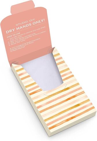 استوديو أوه! أوراق صابون مضادة للبكتيريا - قطرة الليمون - 100 ورقة صابون يدوية للسفر - بديل رائع لمطهر اليدين أثناء السفر - تصميم صندوق فني - الأوقات الجيدة in Kuwait