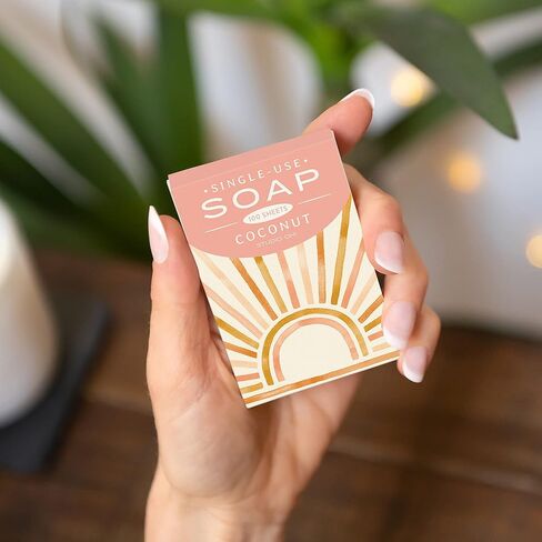 استوديو أوه! أوراق صابون مضادة للبكتيريا - قطرة الليمون - 100 ورقة صابون يدوية للسفر - بديل رائع لمطهر اليدين أثناء السفر - تصميم صندوق فني - الأوقات الجيدة in Kuwait