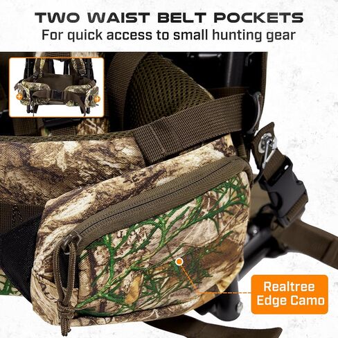 TR Aluminum External Frame Backpack with Adjustable Height for Extra Large Load Hunting Hiking Design, Realtree Edge Camo in Saudi Arabia