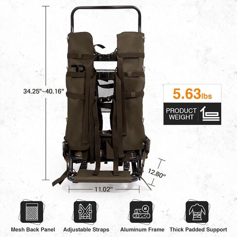 TR Aluminum External Frame Backpack with Adjustable Height for Extra Large Load Hunting Hiking Design, Realtree Edge Camo in Saudi Arabia