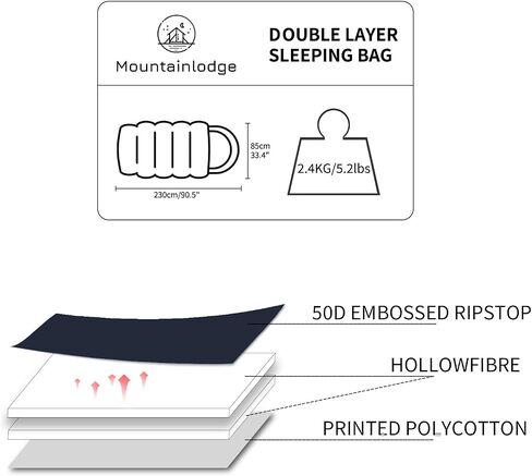 Polycotton Sleeping Bag for Adult&Kids,Cold&Warm Weather Large with Compression Sack and Water Resistant for Family Camping,Travel and Car camping in Saudi Arabia
