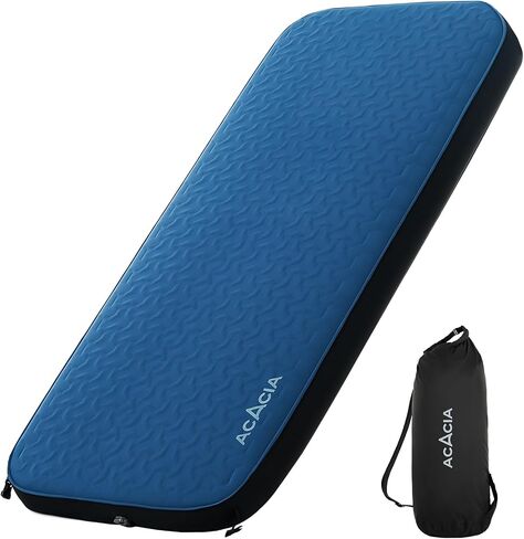 ACACIA 4'' Thick Self Inflating Sleeping Pad with Solid Foam, Innovative Y-shaped Telescopic Structure, Ultraportable Camping Mattress with Pump Sack, Outdoor Air Mat for Tent Car Backpacking, Single in Saudi Arabia