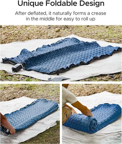ACACIA 4'' Thick Self Inflating Sleeping Pad with Solid Foam, Innovative Y-shaped Telescopic Structure, Ultraportable Camping Mattress with Pump Sack, Outdoor Air Mat for Tent Car Backpacking, Single in Saudi Arabia