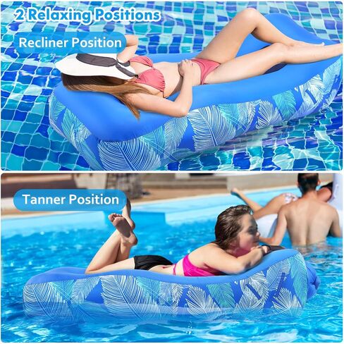 Inflatable Lounger Air Sofa with Unique Sun-shade Design, Inflatable Beach Bed with Pillow, Waterproof Inflatable Couch Camping Chair Hammock for Hiking Backyard Travel Beach Park Picnics(Blue) in Saudi Arabia