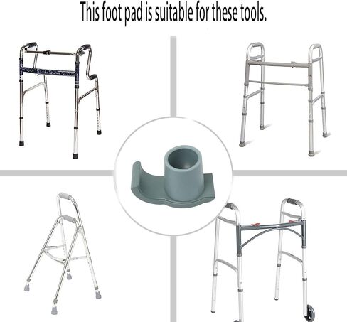 2PCS Crampon Rubber Foot Pads Universal Single Crampon Pads 4 Leg Crampon Non Slip Pads for Folding Walkers Durable and Smooth Rolling Accessory Also Used for Ski Replacement Slipcovers in Kuwait