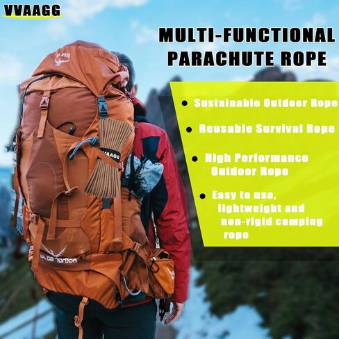 VVAAGG 1000 Black Paracord Rope 100FT Utility Nylon Heavy Duty 12 Strand Parachute Cord for Camping, Tent, Clothsline, Outdoor Hiking, Fishing, Survival Braceletand, Weatherproof Rope (100FT) in Kuwait