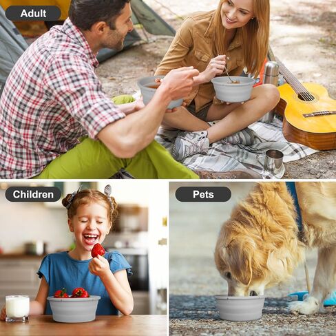 Collapsible Food Storage Containers BPA Free Collapsible Bowls for Camping Hiking Backpacking Travel Microwave, Dishwasher and Freezer Safe Foldable Bowl Grey in Saudi Arabia