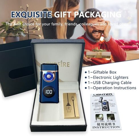 SKRFIRE ولاعة كهربائية مقاومة للرياح، ولاعة كهربائية لهب بلازما لهب قوس ولاعة USB قابلة لإعادة الشحن ولاعة لهب مع مؤشر البطارية (أسود غير لامع) in Kuwait
