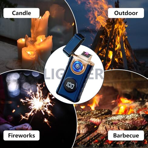 SKRFIRE ولاعة كهربائية مقاومة للرياح، ولاعة كهربائية لهب بلازما لهب قوس ولاعة USB قابلة لإعادة الشحن ولاعة لهب مع مؤشر البطارية (أسود غير لامع) in Kuwait