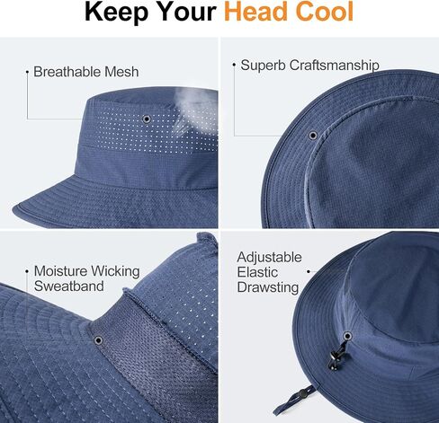 VOBOOM Unisex Wide Brim UV Protection Fishing Sun Hat in Kuwait