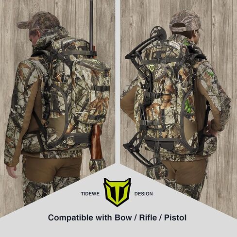 TIDEWE Hunting Backpack 3400cu, Silent Frame Hunting Pack for Bow/Rifle/Pistol(Next Camo G2) in Saudi Arabia