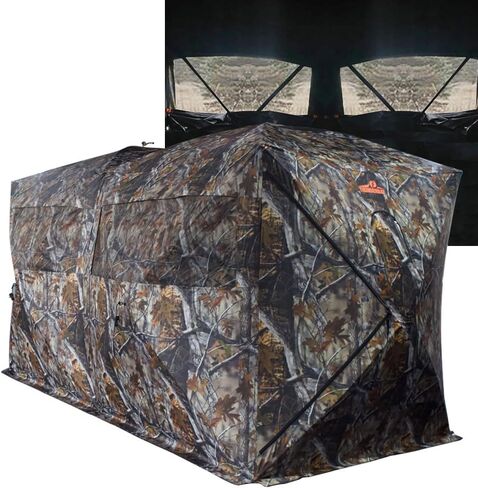 THUNDERBAY Bunkhouse Pop Up Portable 6 أشخاص جنبًا إلى جنب للصيد الأعمى، البصمة: 140 بوصة × 70 بوصة مع ارتفاع 80 بوصة in Saudi Arabia