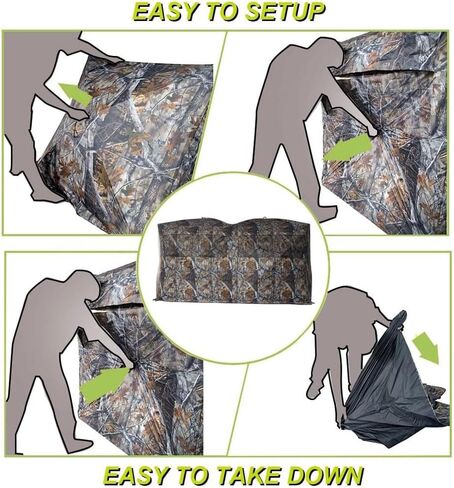 THUNDERBAY Bunkhouse Pop Up Portable 6 أشخاص جنبًا إلى جنب للصيد الأعمى، البصمة: 140 بوصة × 70 بوصة مع ارتفاع 80 بوصة in Saudi Arabia