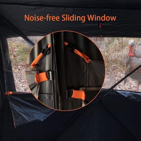 THUNDERBAY Bunkhouse Pop Up Portable 6 أشخاص جنبًا إلى جنب للصيد الأعمى، البصمة: 140 بوصة × 70 بوصة مع ارتفاع 80 بوصة in Saudi Arabia