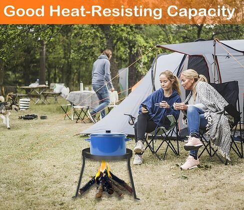 حامل ثلاثي للشواية من Campfire للطهي للفرن الهولندي، حامل ثلاثي للتخييم للمقالي الحديدية، حامل ثلاثي للتخييم من الصلب قابل للطي، حامل ثلاثي للطهي في المخيم للأماكن الداخلية والخارجية، والتنزه سيرًا على الأقدام، والسفر، والصيد والشواء in Kuwait