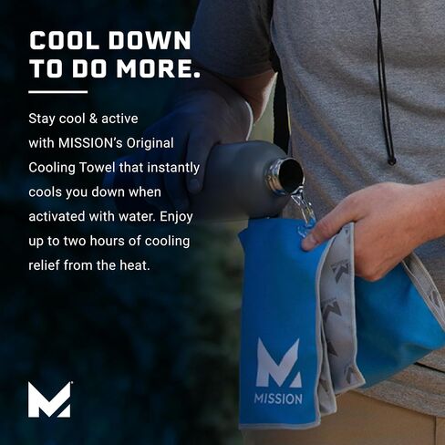 MISSION Original Cooling Towel, Twist & Shout Honeydew - Soft, Durable Microfiber - Cools Up to 2 Hours - UPF 50 Sun Protection - Machine Washable in Saudi Arabia
