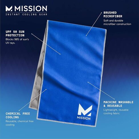MISSION Original Cooling Towel, Twist & Shout Honeydew - Soft, Durable Microfiber - Cools Up to 2 Hours - UPF 50 Sun Protection - Machine Washable in Saudi Arabia