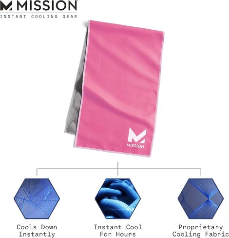 MISSION Original Cooling Towel, Twist & Shout Honeydew - Soft, Durable Microfiber - Cools Up to 2 Hours - UPF 50 Sun Protection - Machine Washable in Saudi Arabia
