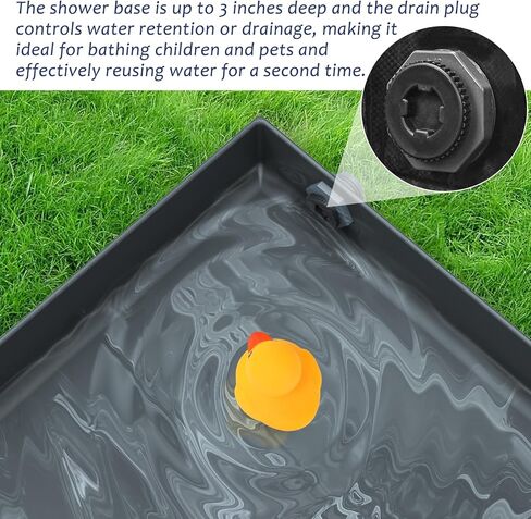 قاعدة مظلة لخيمة الدش - ملحقات أرضية الدش المحمولة - تجنب ملامسة القدم حافي القدمين للأوساخ، اجمع الماء واستحم حيواناتك الأليفة - للاستخدام في الهواء الطلق، أو التخييم، أو الشاطئ، أو البوابة الخلفية in Kuwait