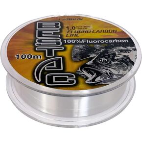 FC 100% Fluorocarbon Fishing Line Pure Shock Resistant, Leader Material, Clear, 2LB-16LB