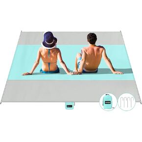 AlphaBeing Extra Large Oversized Beach Blanket, 108"x96" Waterproof & Sandproof Mat for 2-9 Adults, Sand Free Picnic Blanket, Lightweight &Quick-Dry Outdoor Mat for Beach Travel Camping & Hiking