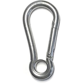 US STAINLESS Stainless Steel 316 Spring Hook with Eyelet Carabiner 1/2" (12mm) Marine Grade