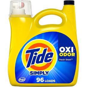 Tide Simply Oxi Boost + Odor Defense, Tough on Stains and Odors, Fresh Linen Scent, 96 Loads, 137 fl oz