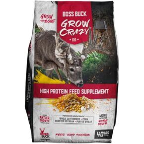 بوس باك جرو كريزي 40 رطل مكمل غذائي عالي البروتين للغزلان متعدد الاستخدامات عالي الدهون والطاقة جاذب للصيد in Kuwait