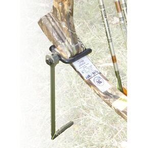 HME High Performance Portable Easy-To-Install Versatile Durable Archer's Ground Bow Stake with 360-Degree Rotating Fork & Rubber Coating