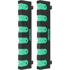 Fishing Rod Rack Holders Wall-Mounted Fishing Pole Holder & Rack, Fishing Pole Holders for Garage & Boat 6-Rod Storage Racks(Horizontal Green, 2 Pair)
