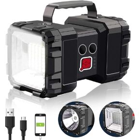 AlpsWolf Rechargeable Flashlight, LED Spotlight Flashlight 10000 Capacity 1200LM 20h Ultra-Long Standby 3+4 Lights Modes Camping Flashlight Waterproof with USB Output as a Power Bank
