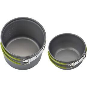 Compact Camping Cookware Set - Lightweight Backpacking Pots and Pans Kit for Camping, Hiking, Backpacking, Picnic and Other Outdoor Activities