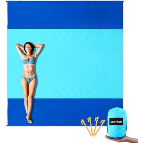 Gorich Beach Blanket Sandproof Waterproof, Extra Large Sand Free Beach Mat Fits up to 8 Adults, Lightweight & Quick Drying Picnic Mat for Outdoor Beach Travel Camping Hiking