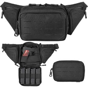 MOZETO Tactical Fanny Pack for Men, Durable Concealed Carry Bag with Waterproof Tear-Resistant Material, MOLLE EDC Waist Bag