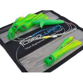 #220 Sailfish Magic 8" Soft-head Teaser Daisy Chain Teaser 200lb Leader & Heavy Duty Corkscrew Swivel | 3 Color Options | + | Premium Storage Bag |