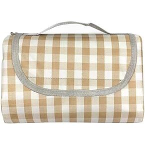K Y KANGYUN 80x80 in Extra Large Picnic Blanket Outdoor Beach Blankets, Water-Resistant Foldable Sandproof Blankets Cute Picnic Mat for Beach, Camping Grass Lawn Park Mats (Tan Gingham) in Kuwait