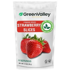 Freeze-Dried Sliced Strawberries - No Sugar Added, 100% Natural, Gluten-Free, Vegan, Non-GMO, Perfect for Snacks, Smoothies, and Baking - (2.2 Ounce)