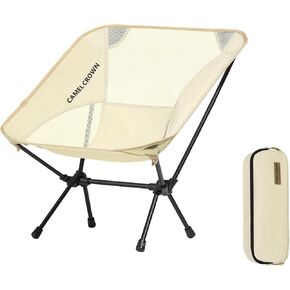 CAMEL CROWN Portable Camping Chair Lightweight Compact Folding Chair Mesh for Outdoor Camp Travel Beach Picnic Festival Hiking Backpacking Black