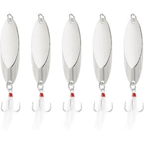 PATIKIL Fishing Spoons Fishing Lures Casting Spoon Treble Hooks Jigs Hard Metal Spinner Baits for Freshwater Saltwater