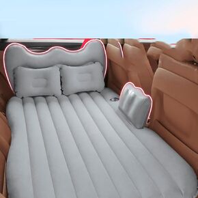 Air Mattress Inflatable Thickened Travel Camping Bed with 2 Pillows & Electric Pump Dedicated Mobile Cushion Inflatable Bed for Car SUV MPV Rear Seat Car Sleeping Bed for Outdoor and Travel (Black)