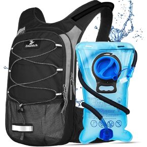 Zounich Hydration Backpack, Breathable Running Backpack with 3L Water Bladder, Large Capacity Hiking Rucksack Outdoors Hydration Bag Pack Perfect for Cycling Camping Fitness Climbing Fits Men & Women