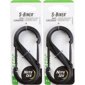 Nite Ize S-Biner Plastic Dual Carabiner #4 - Black (2-Pack)